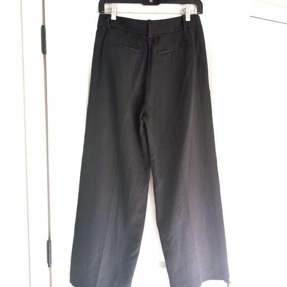NWT Madewell 0P (W 29") Slouchy Straight in Drapey Twill Linen Blend Pants Black - Picture 2 of 7